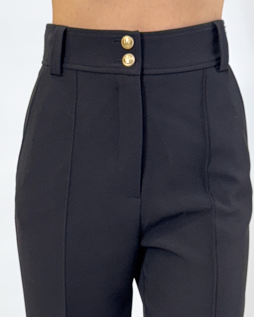 CZARNE SPODNIE Z MATERIAŁU BABYLON S00534 - obrazek 5