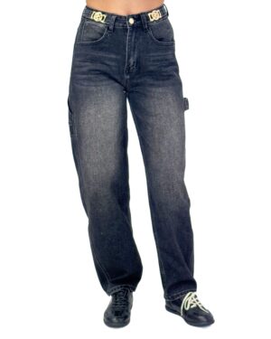 CZARNE JEANSY Z PRZETARCIAMI ROBERTA BIAG PAN4378