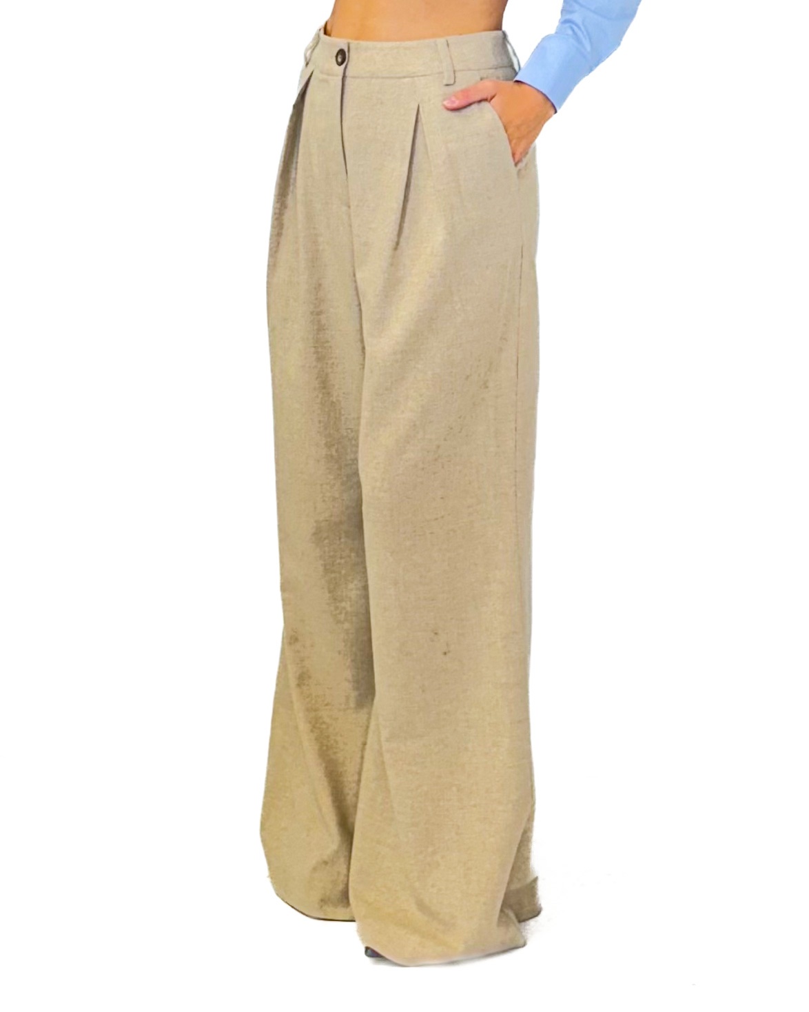 SPODNIE Z MATERIAŁU Z WEŁNĄ MALEJ 421240-19243 - obrazek 2