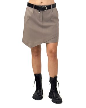 BEŻOWA SPÓDNICA Z MATERIAŁU IMPERIAL GMH3KJY