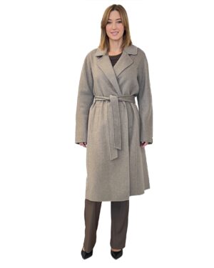 BEŻOWY PŁASZCZ Z WEŁNĄ PIA B CIGALA