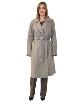 BEŻOWY PŁASZCZ Z WEŁNĄ PIA B CIGALA