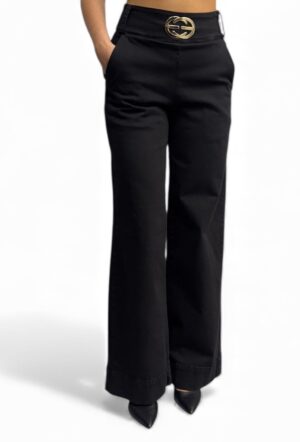 CZARNE JEANSY SZEROKIE SPODNIE BABYLON XEBJ006