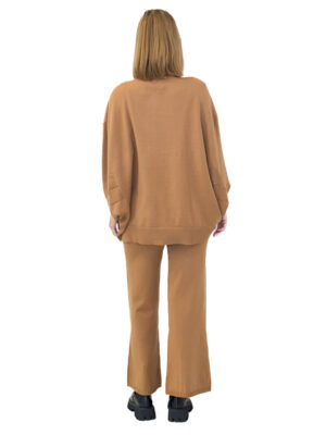 spodnie i sweter zestaw camel