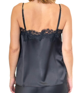 top z koronką czarny