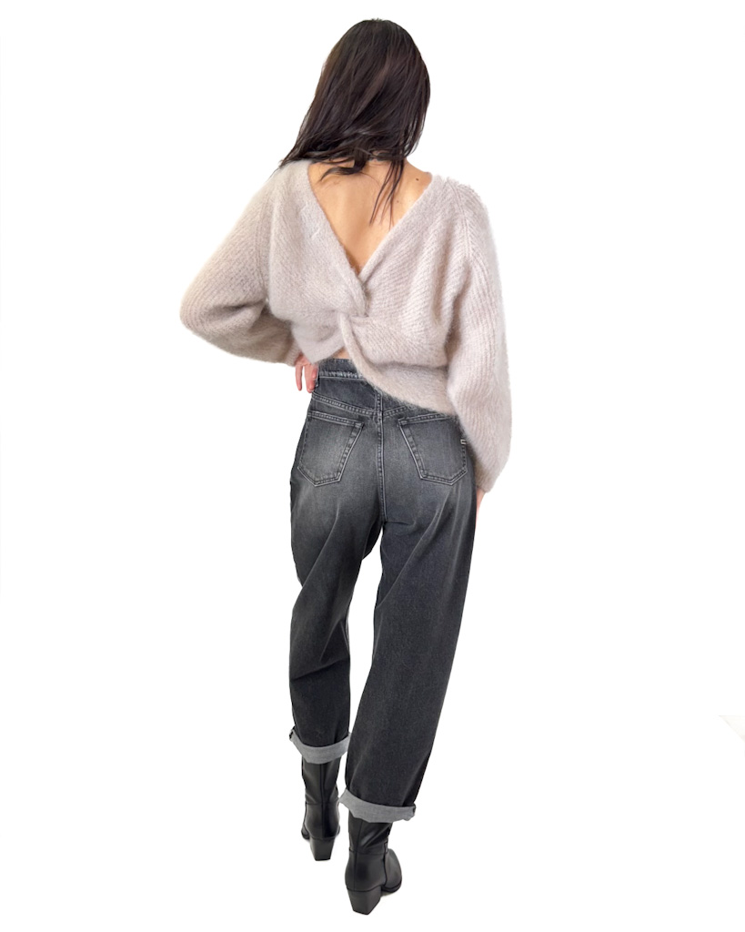 MOHEROWY BEŻOWY SWETER SOUVENIR C38L1140 - obrazek 5