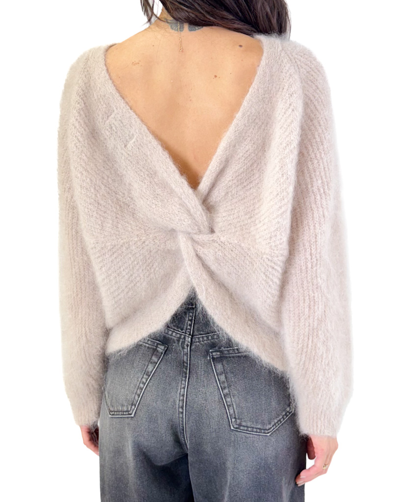 MOHEROWY BEŻOWY SWETER SOUVENIR C38L1140 - obrazek 2