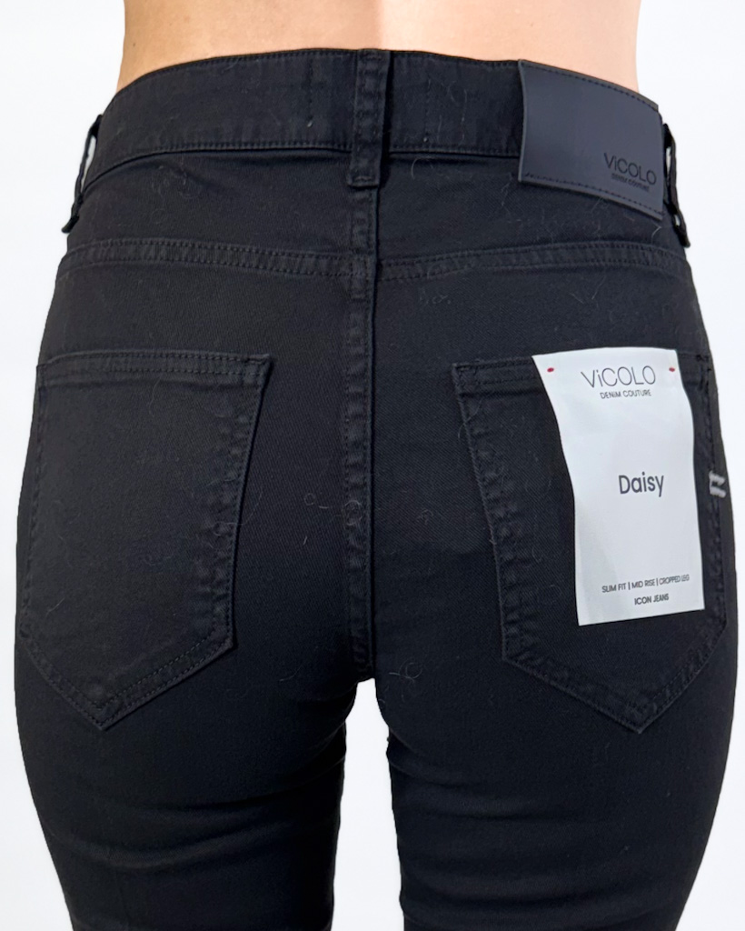 CZARNE DOPASOWANE JEANSY VICOLO DF5129 - obrazek 6