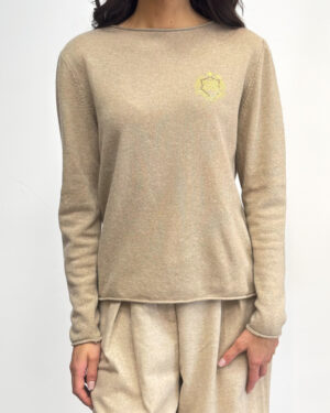 BEŻOWY SWETER Z KASZMIREM GIL SANTUCCI 52APT149MV
