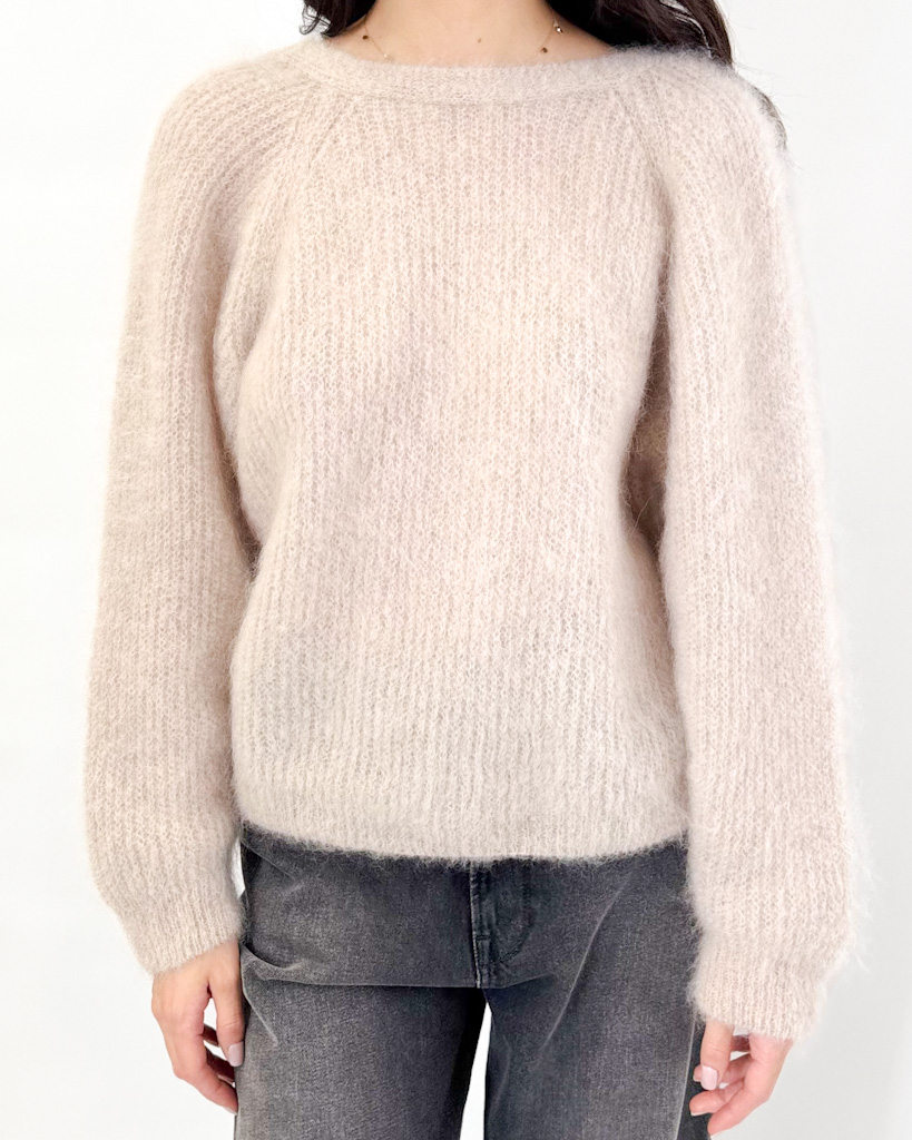 MOHEROWY BEŻOWY SWETER SOUVENIR C38L1140 - obrazek 3