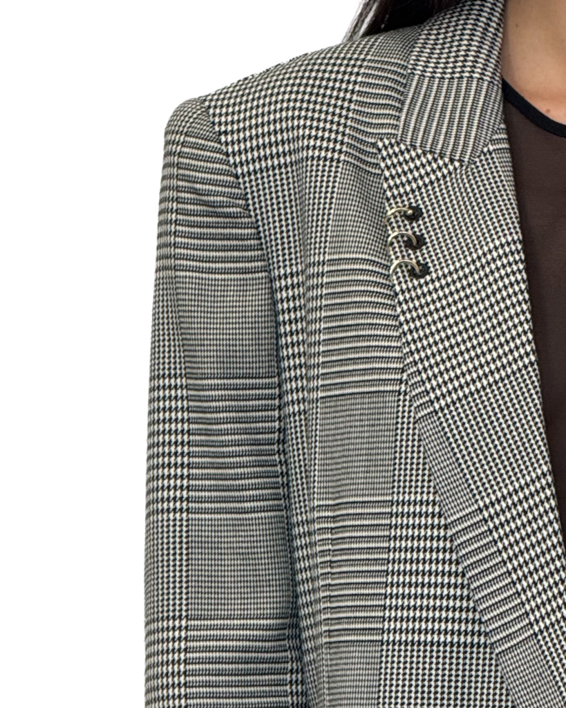 MARYNARKA DAMSKA W PEPITKĘ REVISE ILAYDA17 - obrazek 3