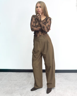 CZEKOLADOWA BLUZKA Z SIATECZKI IMPERIAL TW91KMX