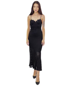 CZARNA AŻURKOWA SUKIENKA ROBERTA BIAGI ABI3378