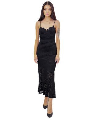 CZARNA AŻURKOWA SUKIENKA ROBERTA BIAGI ABI3378