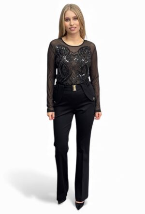 Czarne eleganckie spodnie Gil Santucci 52TPT219PA