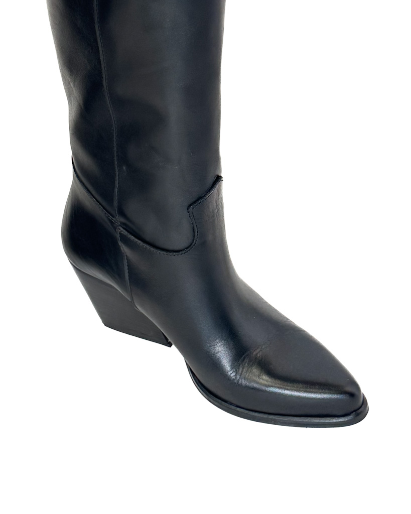 CZARNE SKÓRZANE KOWBOJKI ITALY 605 - obrazek 4