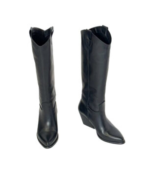 CZARNE SKÓRZANE KOWBOJKI ITALY 605