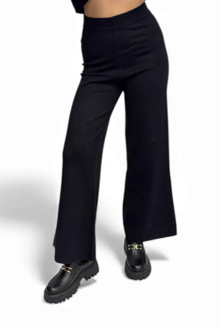 CZARNY ZESTAW SPODNIE SWETER DZIANINA PIA B QUARNI - obrazek 2