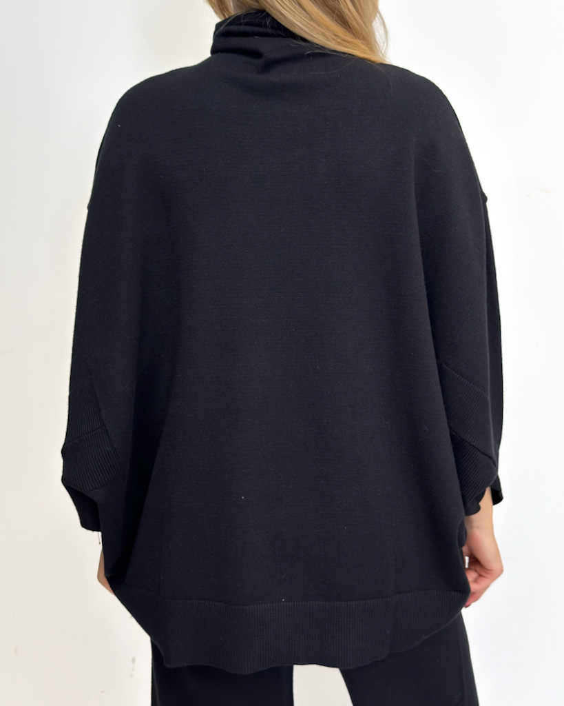 CZARNY ZESTAW SPODNIE SWETER DZIANINA PIA B QUARNI - obrazek 6