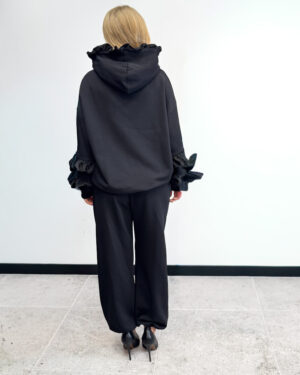 czarny zsetaw miękki dres bawełna