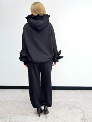 czarny zsetaw miękki dres bawełna