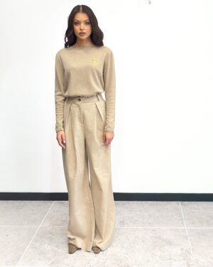 BEŻOWY SWETER Z KASZMIREM GIL SANTUCCI 52APT149MV