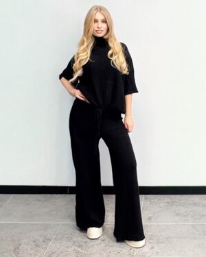 KOMPLET DZIANINOWY CZARNY IMPERIAL M3025792