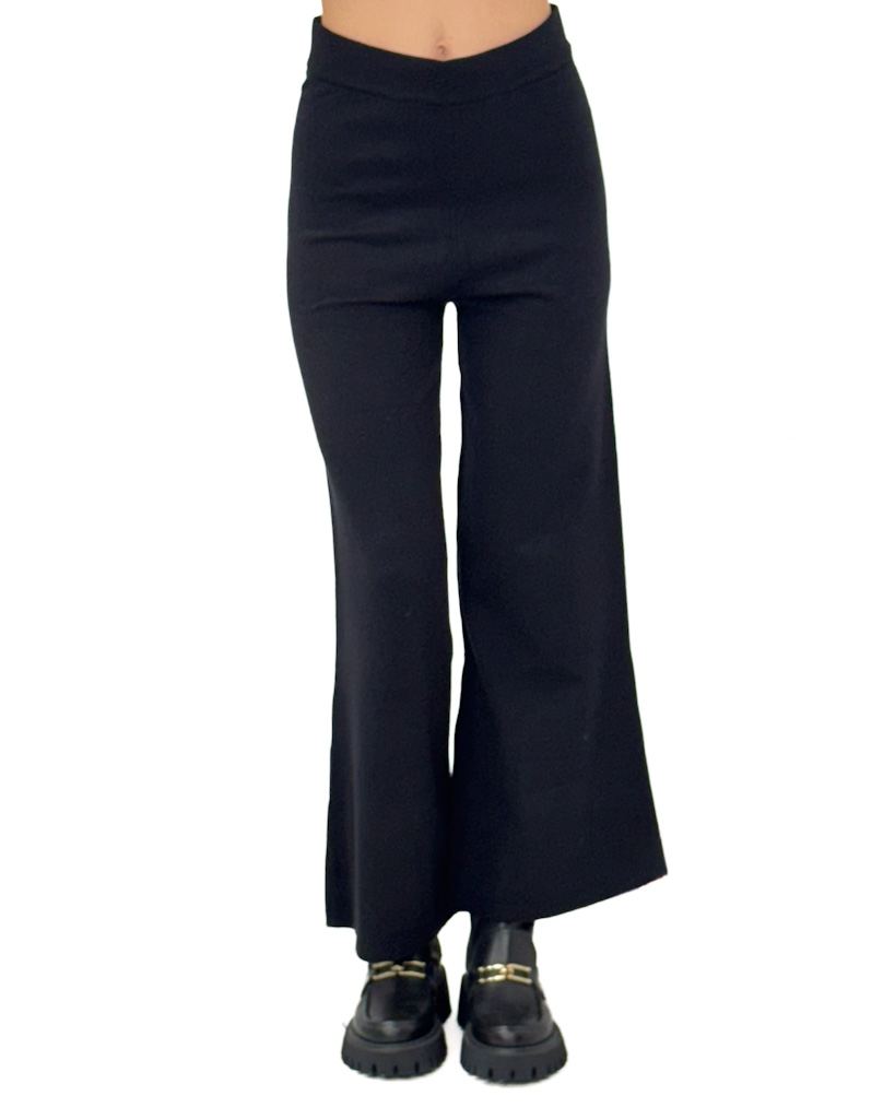 CZARNY ZESTAW SPODNIE SWETER DZIANINA PIA B QUARNI - obrazek 5