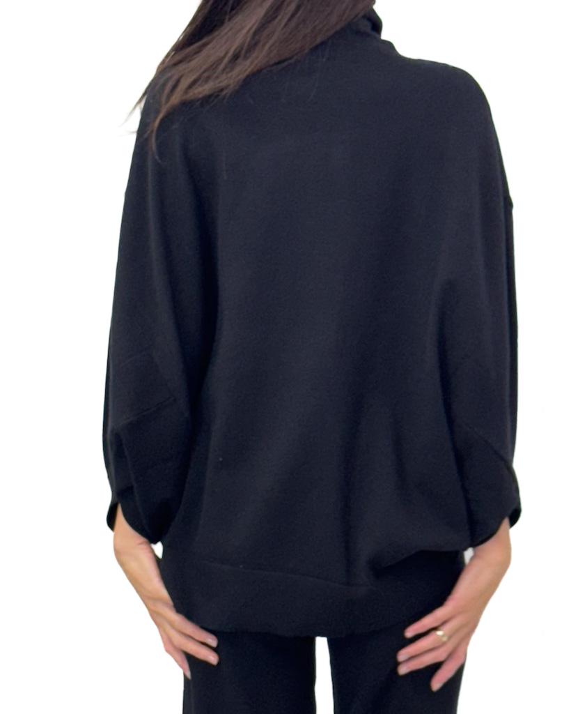 CZARNY ZESTAW SPODNIE SWETER DZIANINA PIA B QUARNI - obrazek 4