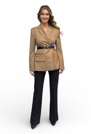 Czarne damskie spodnie z materiału Silence SLP014