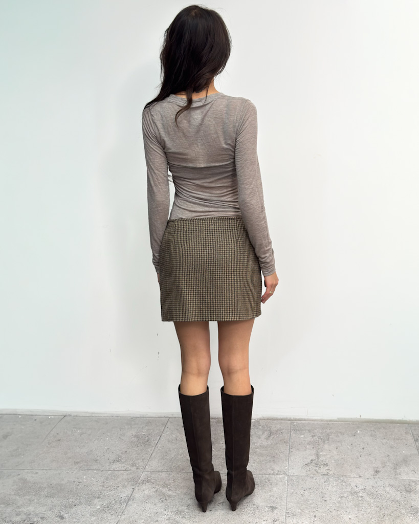 Beżowa bluzka z długim rękawem Vicolo UF0051 - obrazek 4