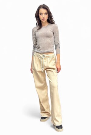 Szara bluzka z długim rękawem wiskoza wełna Vicolo UF0051