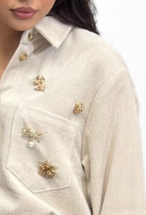 damska koszula z miękkiego sztruksu luźna