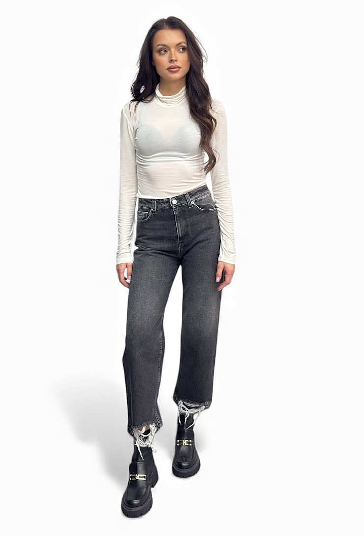 Spodnie czarne jeansy Vicolo DF5298 - obrazek 2