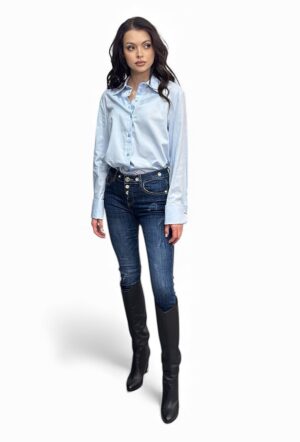 Niebieska koszula damska z długim rękawem Imperial CNF7ITY