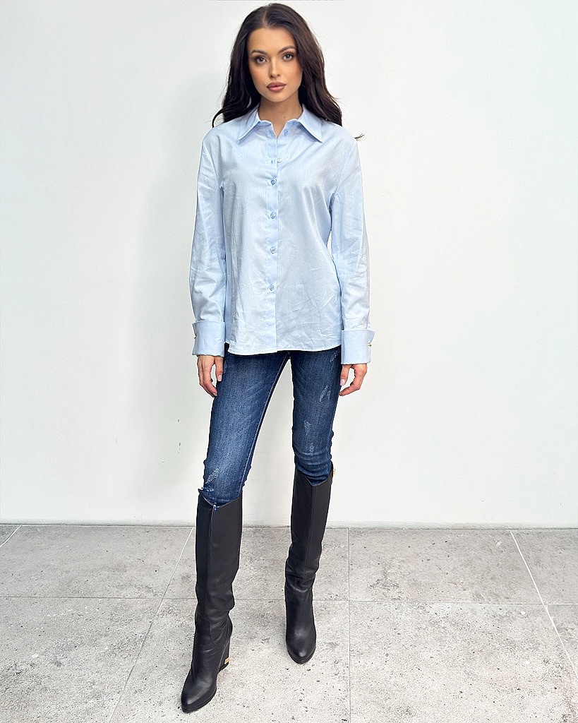 Niebieska koszula damska z długim rękawem Imperial CNF7ITY