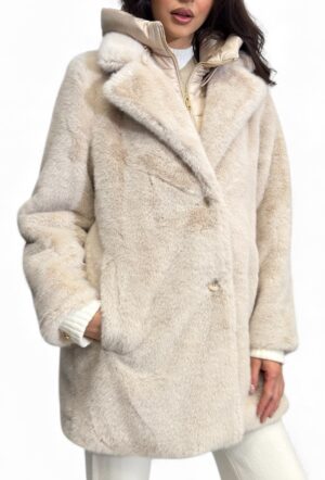 kożuszek damski za udo jasny 2w1