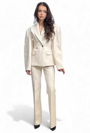 Kremowa marynarka z balonowymi rękawami Silence GI5308