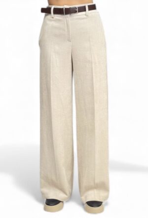 Kremowe spodnie ze sztruksu Pia B Pedifa