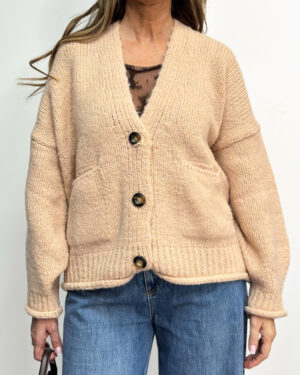 Sweter damski krótki kardigan łososiowy Vicolo 33053F