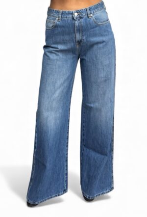 Spodnie niebieskie jeansy z szeroką nogawką Vicolo DF5288