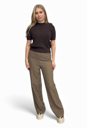 Spodnie z materiału taupe z domieszką wełny Vicolo TF1999