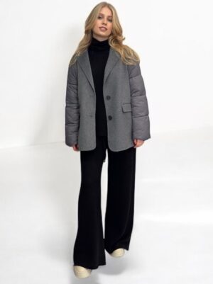 Szara kurtka krótki płaszcz pikowany damski Vicolo TF0038