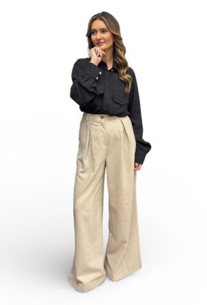 Czarna elegancka luźna koszula damska Giulia N GE2440