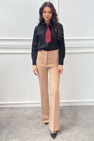 Czarna koszula z bordowym krawatem Artigli ACCA003347