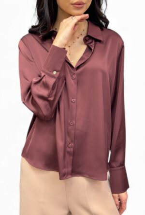 damska koszula satyna bordo elegancka