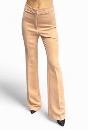Eleganckie beżowe spodnie z materiału Silence SLPA009