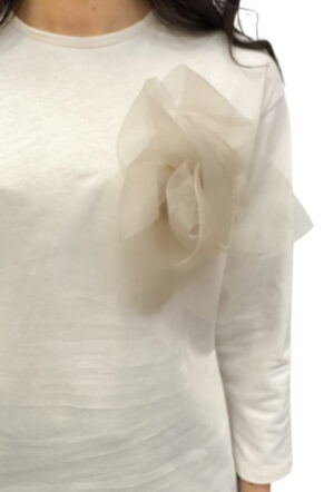 gładka bluzka z długim rękawem bawełna 100%