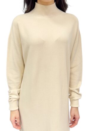 luźna dzianinowa sukienka ecru