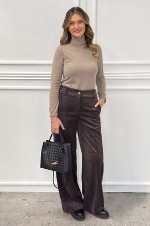 Beżowy sweter z golfem i długim rękawem Kontatto 3M0824CN